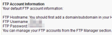 FTP Account Informatio